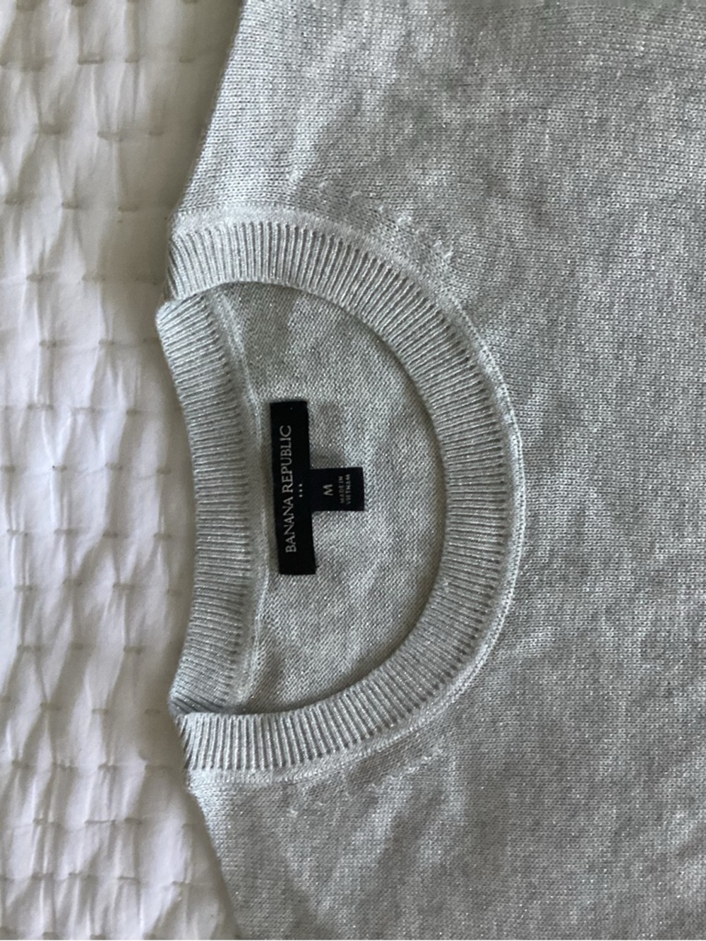 Banana Republic Metallic Silver Crewneck Sweater